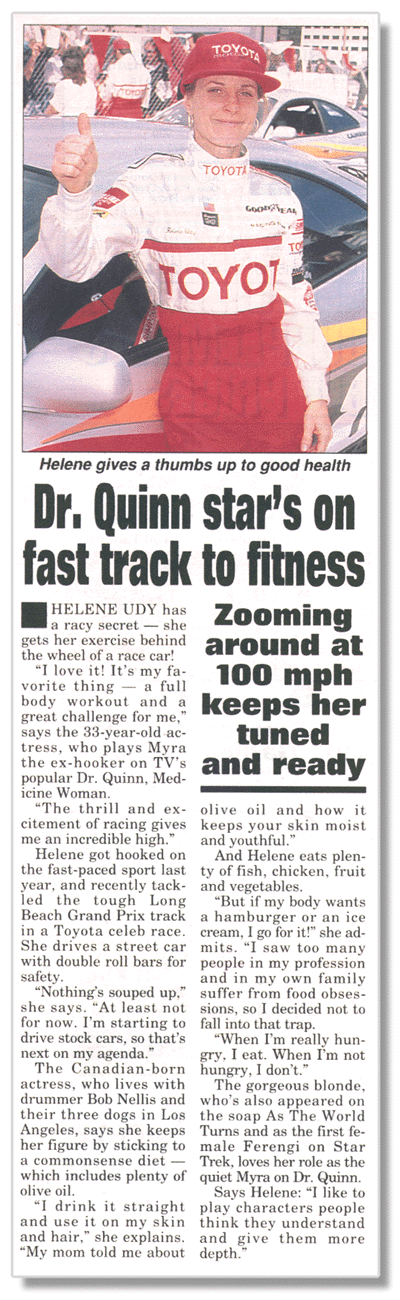Dr. Quinn star's on fast track to fitness