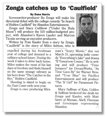 Zenga catches up to 'Caulfield'